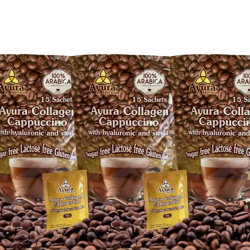BALÍČEK - 3 ks - Cappuccino s kolagénom 15 x 15g